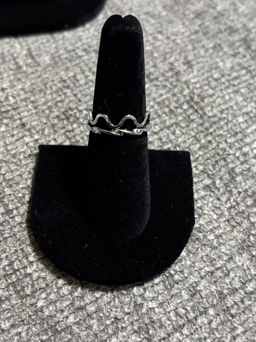 Sterling Silver Wavy Band Ring - Silver size 6